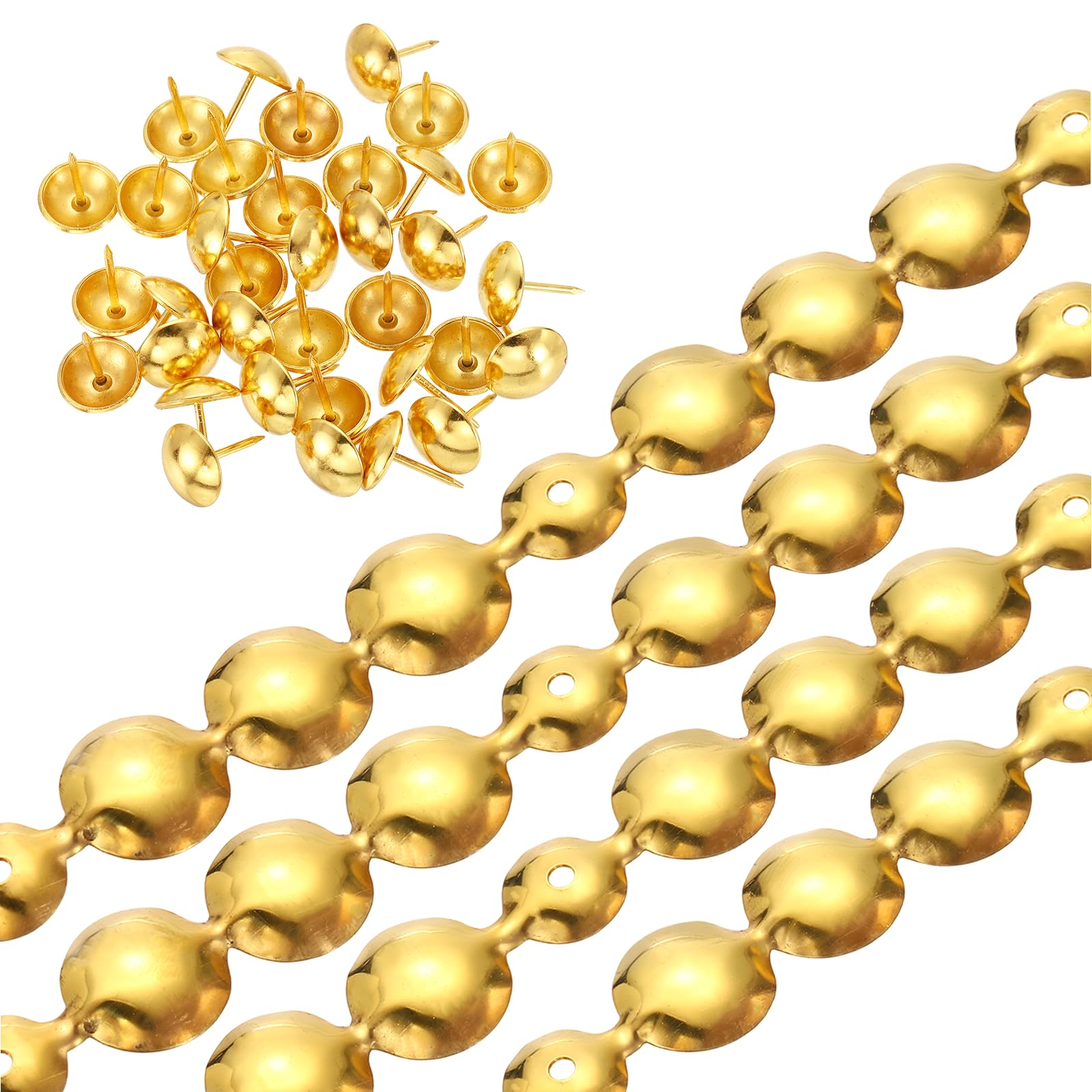 Photo 1 of uxcell Upholstery Nailhead Trim - 3 Meters Gold