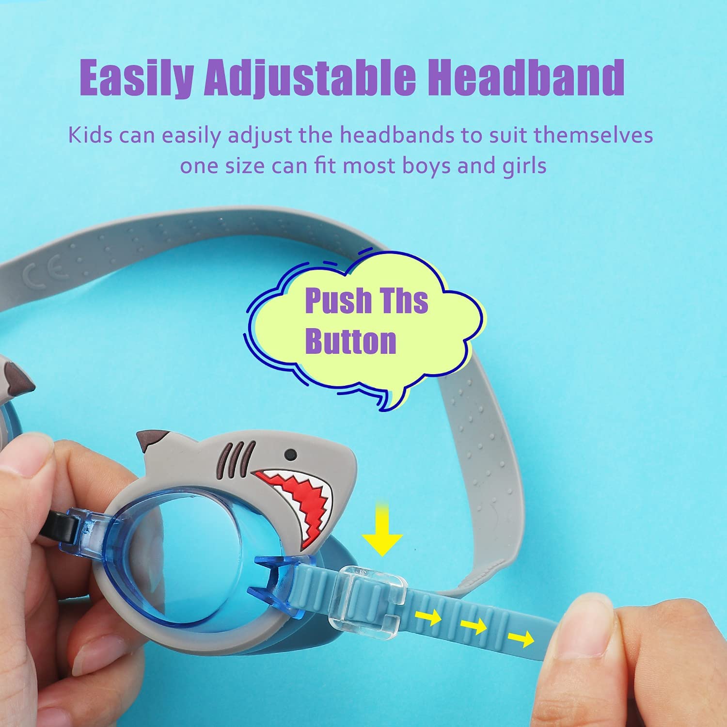Kinder-Schwimmbrille, auslaufsicher, beschlagfrei, wasserdicht, verstellbar, für Kinder im Alter von 2–14 Jahren, Kleinkinder, Jungen, 2 Stück
