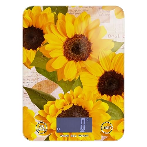 QwThum Báscula de alimentos para cocina, báscula digital de alimentos, onzas y gramos, dieta, horneado, cocina, paneles de vidrio impermeables,