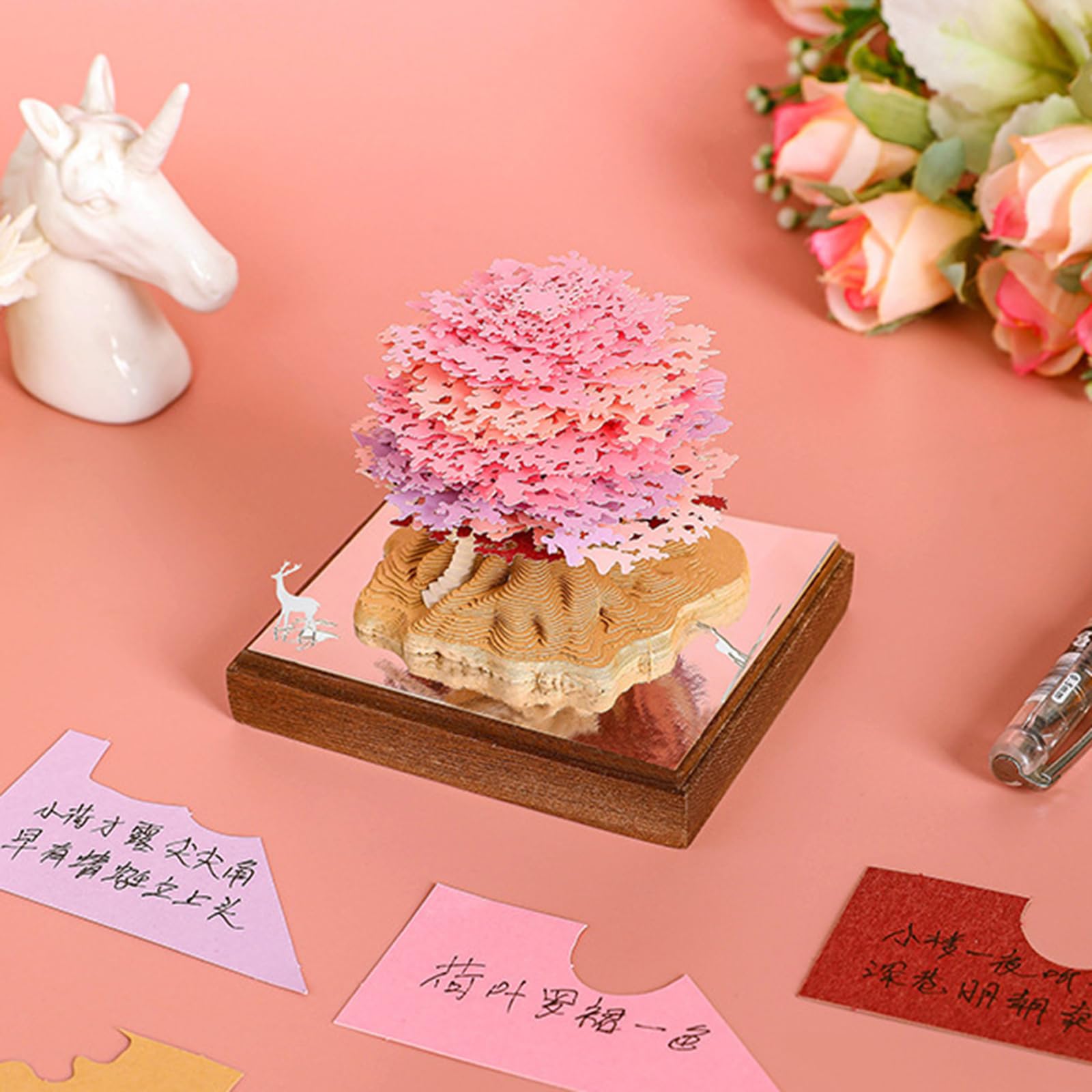 Amazon.co.jp: REIRQIE 3Dメモパッド紙、カービングアート 3D サクラ