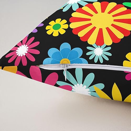 Miniatura 7 de Juego de 2 fundas de almohada con diseño de flores geniales, estilo bohemio, para decoración del hogar, sala de estar, reversible, diseño de flores