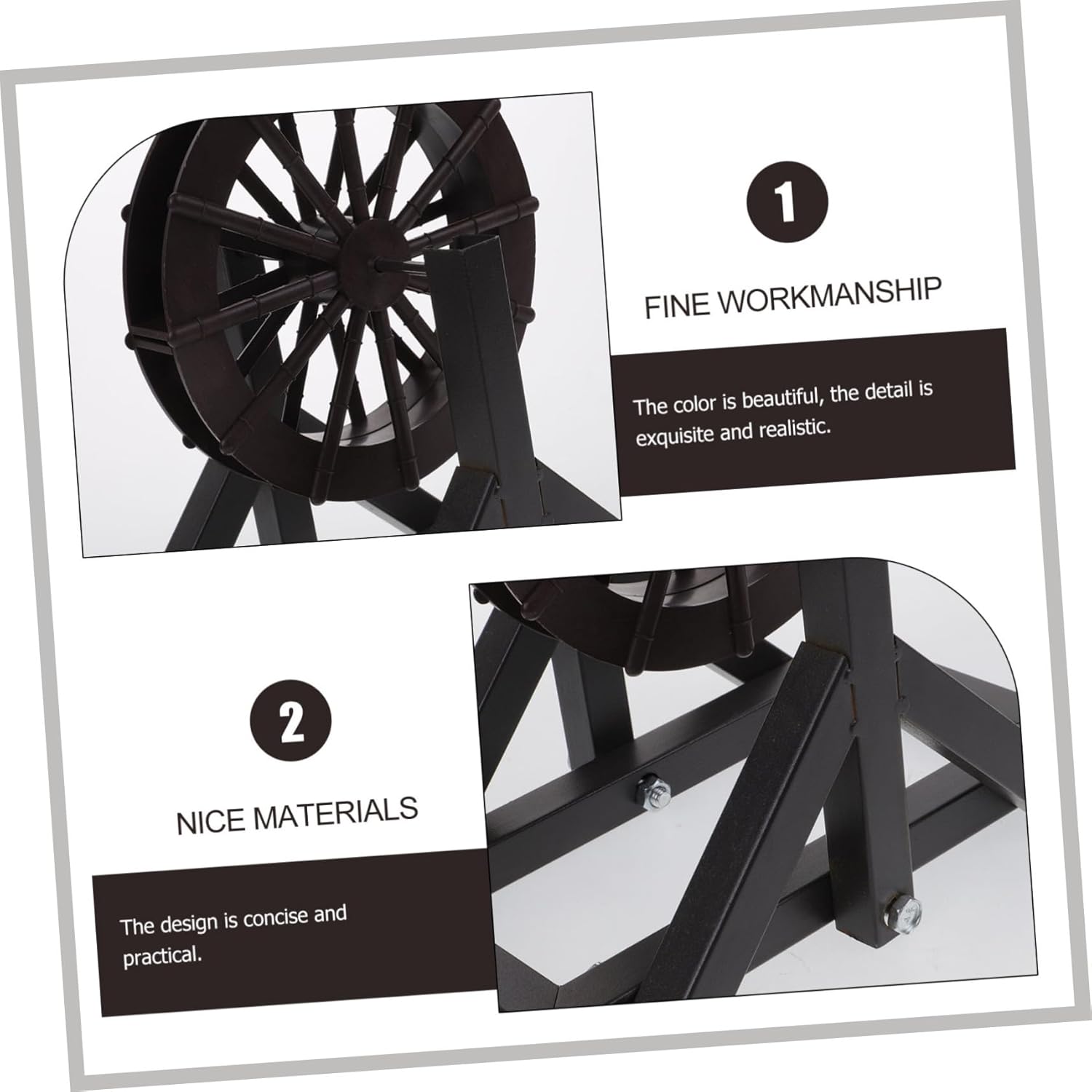 1set Tabletop Water Fountain Wheel Kit Water Wheel for Garden Decor Miniature Landscape and Aquatic Scenes Includes Frame