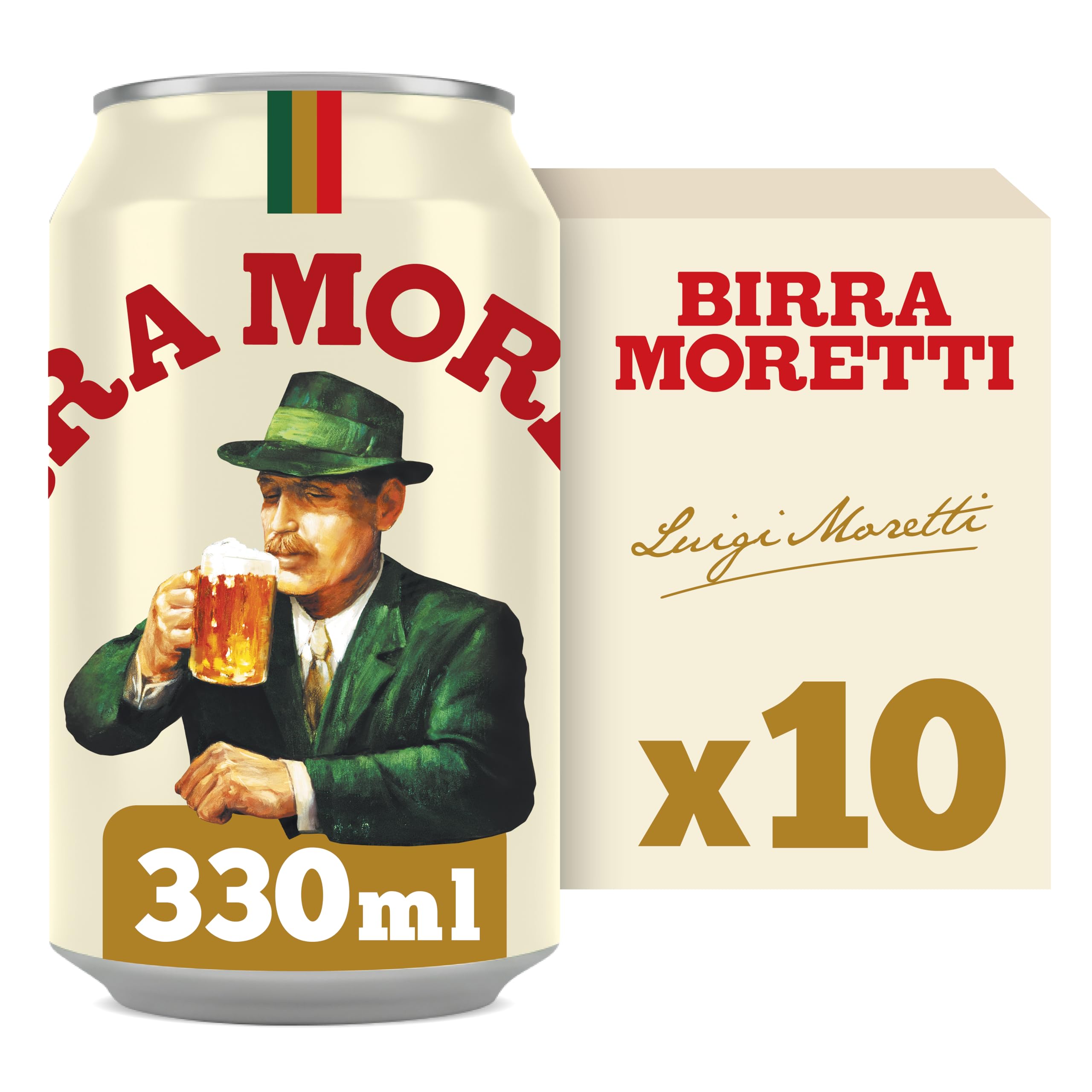 Birra Moretti Lager Beer, 10 x 330ml