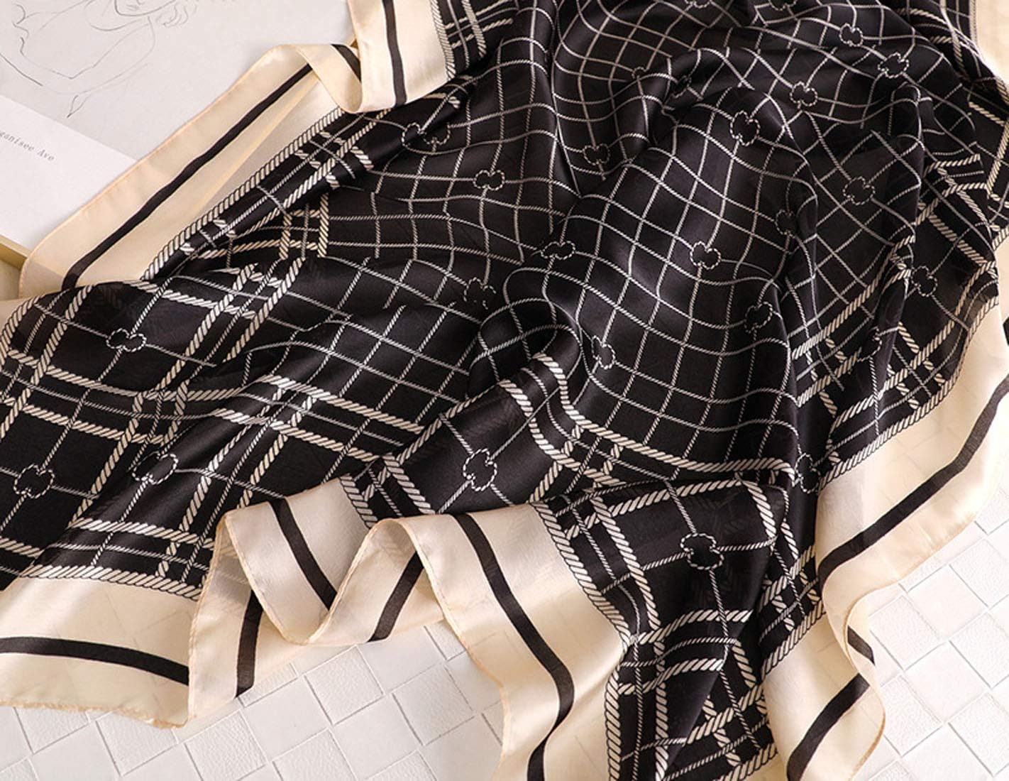 YMXHHB Silk Scarf Mulberry Silk Fashion Scarves Long Lightweight Shawl Wrap … - Image 6