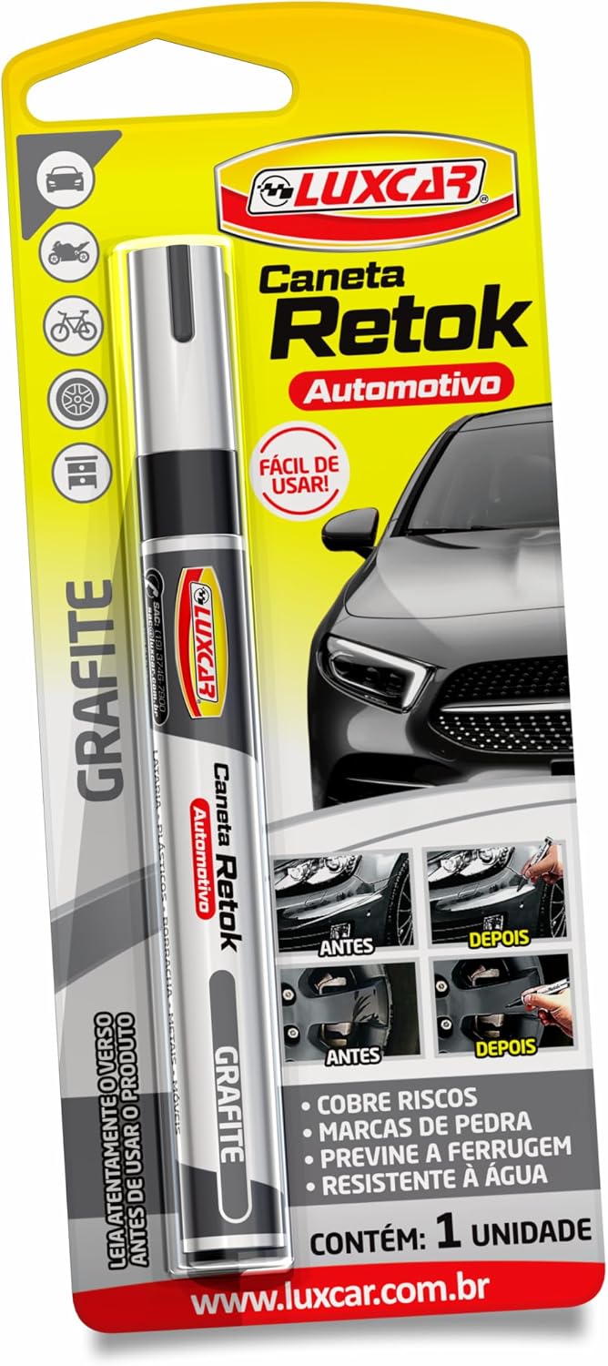 Luxcar – Caneta Retok Automotivo Tira Riscos – Cor Grafite