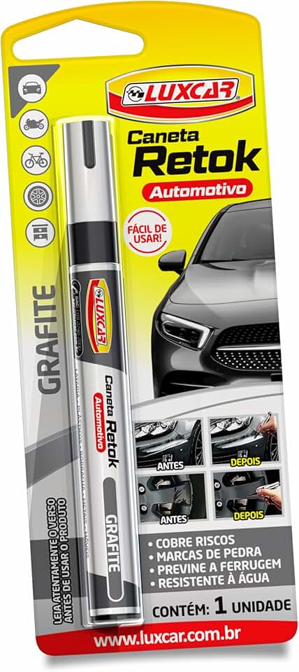 Luxcar - Caneta Retok Automotivo Tira Riscos - Cor Grafite