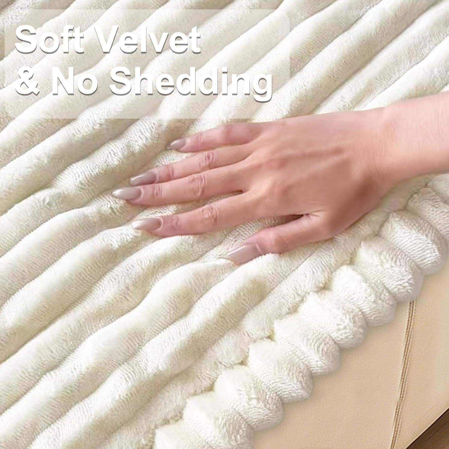 NAISI Pet Couch Covers for Sofa with Thick Filling and Non-Slip Bottom Sectional Sofa Covers Washable Friendly for Pets(2pcs/27.5"x59"+27.5"x70.8",Cream)