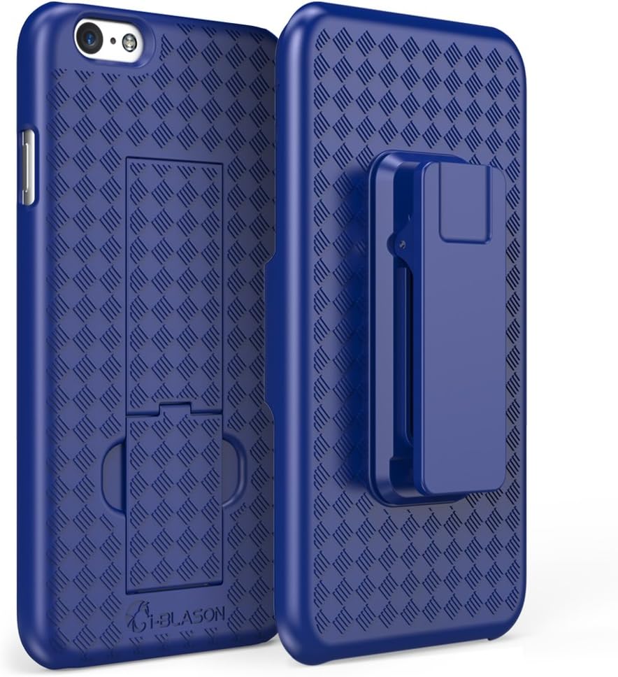 i-Blason Case Designed for iPhone 6 Plus, i-Blason® [Transformer] iPhone 6 Plus (5.5) Case Slim Holster **Kickstand** [Holster Combo] Textured Finish [Better Grip] - Slim Case (Blue)