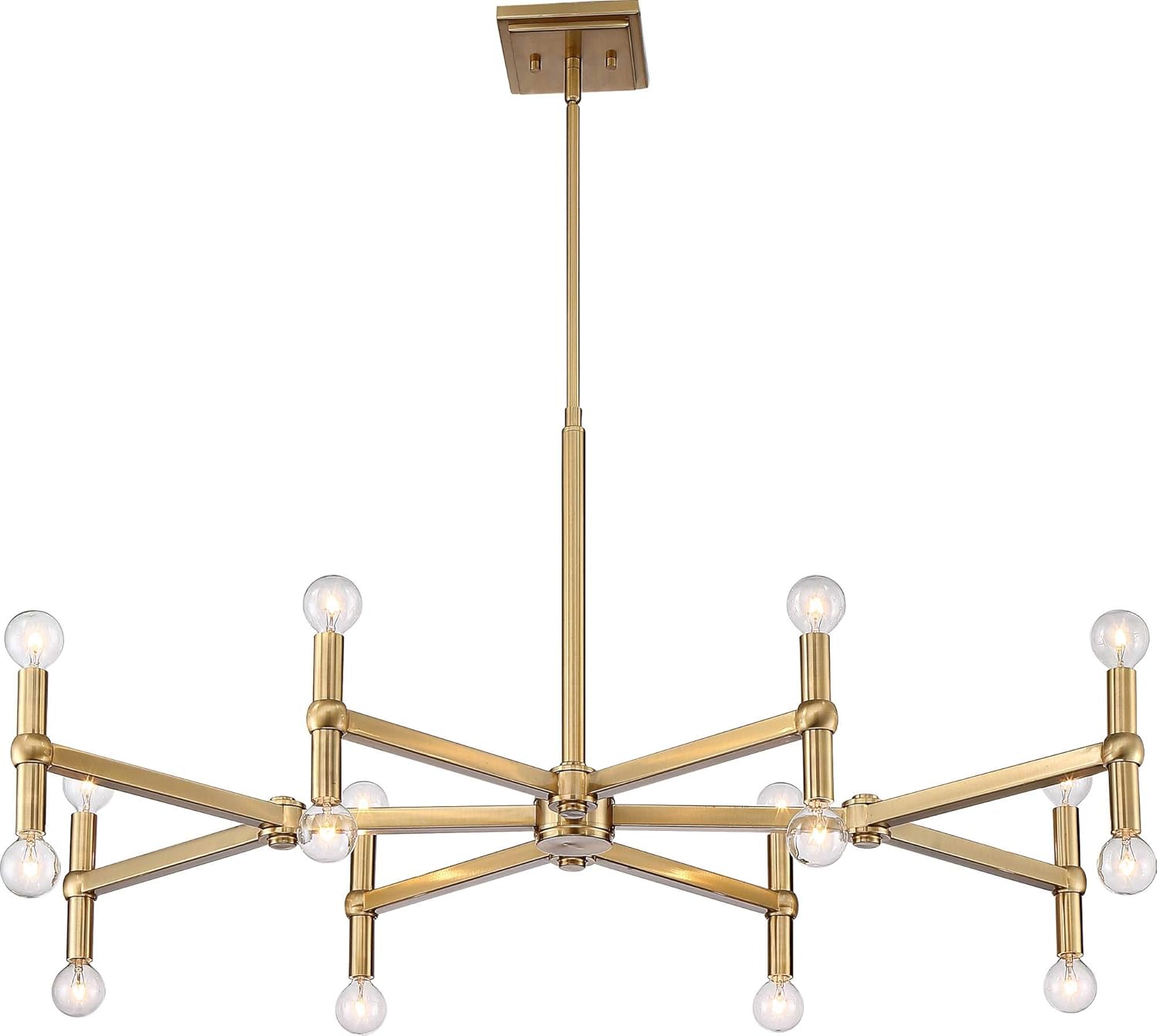 Possini Euro Design Marya Dark Satin Brass Gold Large Chandelier Lighting 37" Wide Modern Industrial 16-Light Fixture for Dining Room House Foyer Entryway Kitchen Bedroom Living Room Ceilings