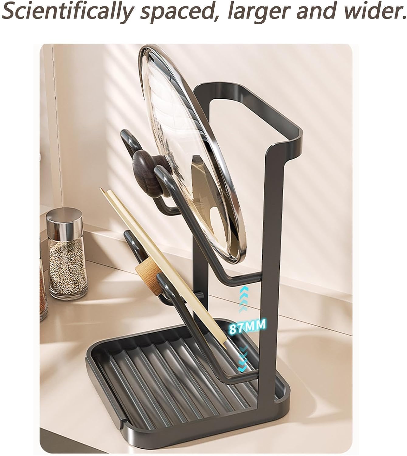 Pot Lid Holder - Multi Layer Storage Rack for Pan Cover - Space Saving Pot Lid Holder | for Home Kitchen Pantry Restaurant Apartment Shelf Cabinet Cutting Board Spatula Spoon