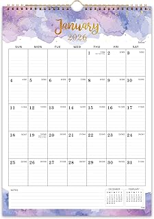 2026 Calendar - 2026 Wall Calendar - 18 Months Wall Calendar 2026, 12" x 17", Jul 2025 - Dec 2026, Twin-Wire Binding, Hang...