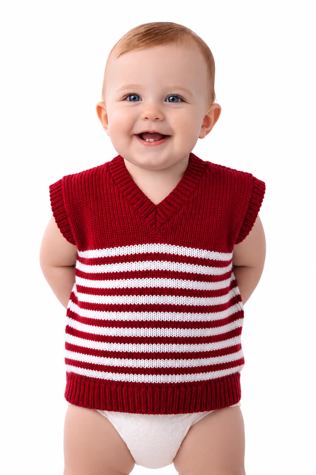 the creators Baby Knitted Sweater Vest, V-Neck, Sleeveless, Infant Knitwear-picture-44