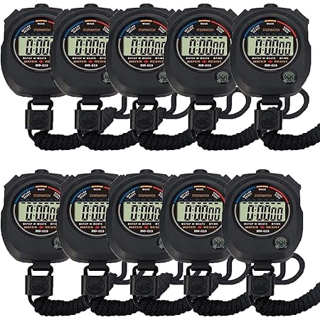12 Pack Multi-Function Electronic Digital Sport Stopwatch Timer, Large ...