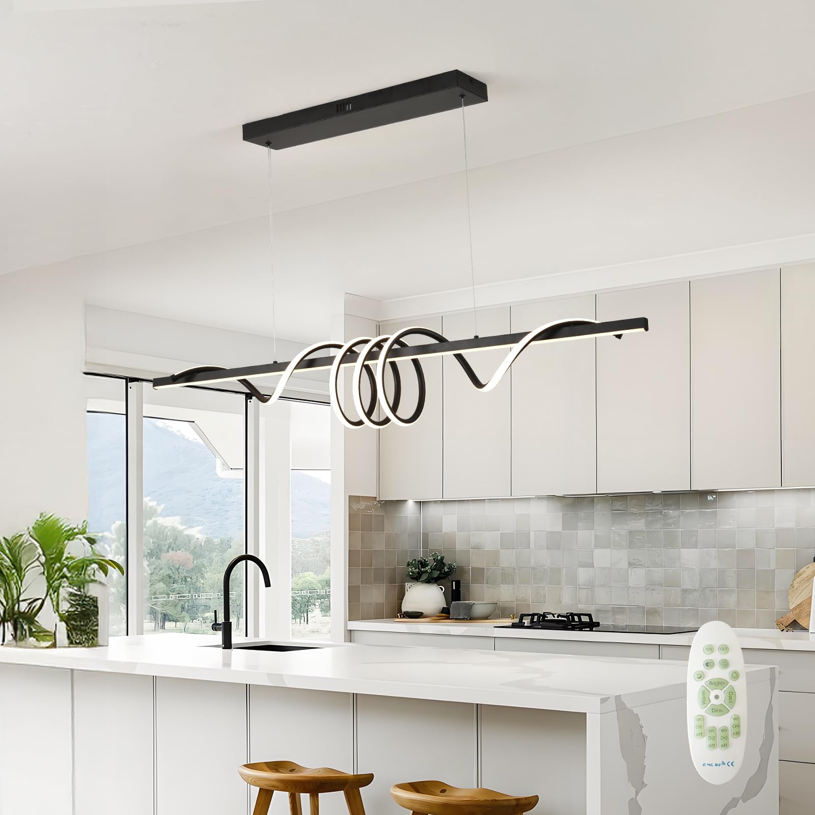 Kitchen Light Fixture 39″ 45W LED Modern Dining Room Light Fixture