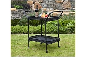 Jeco Wicker Bar Cart - A Stylish and Functional Patio Accessory