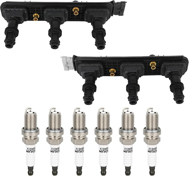 Kit de bobinas de ignição ECCPP UF278/UF279 com velas de ignição de irídio – Conjunto com 2