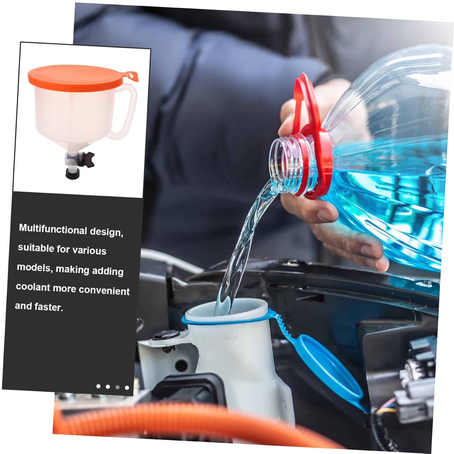OUNONA Radiator Flush Kit Funnel Canning Funnel Radiator Bleeding Tool Cooling System Accessory