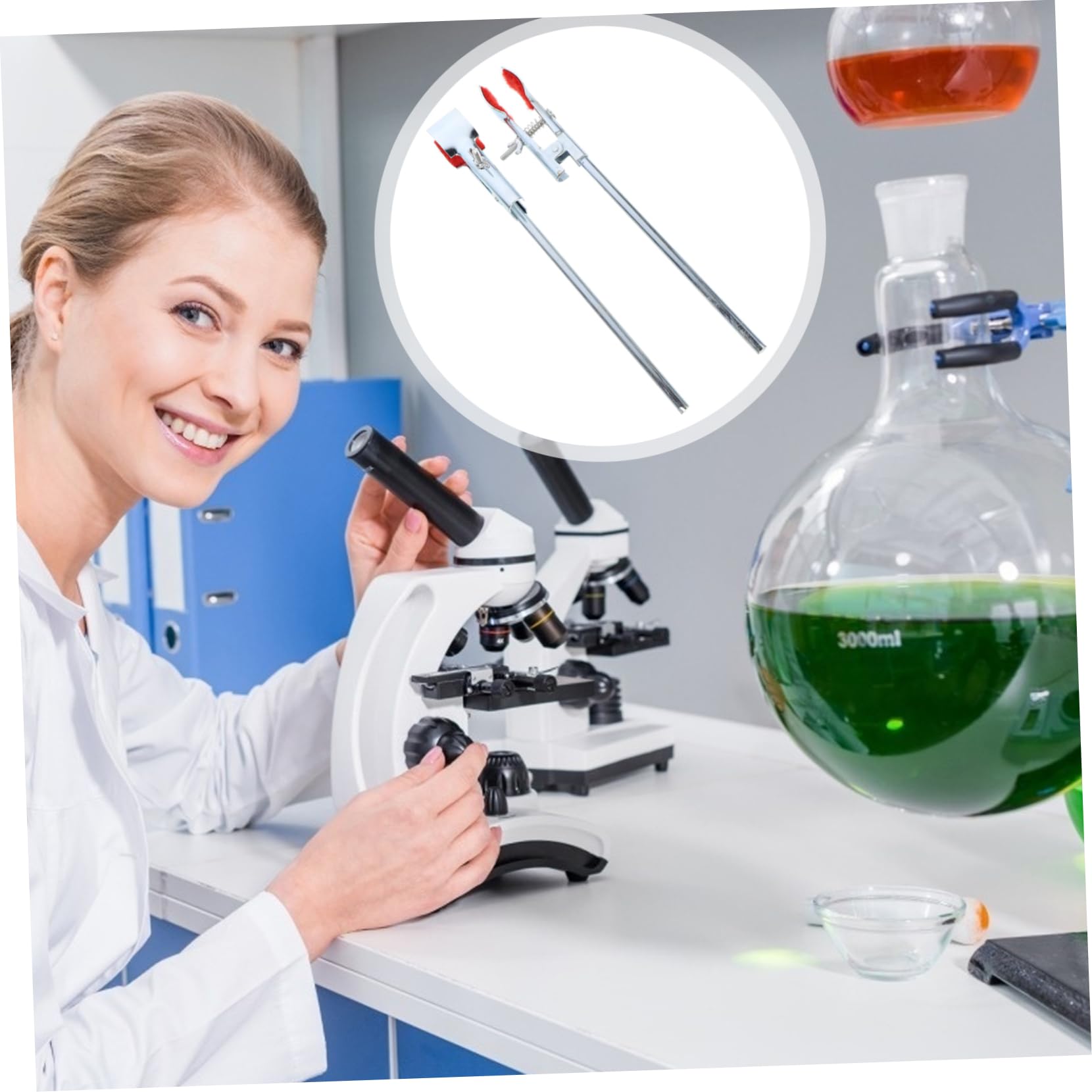 2pièces Pinces De Laboratoire Pour Fixation Flacons Fioles Et Tubes à Essai Accessoire Pour Support De Laboratoire