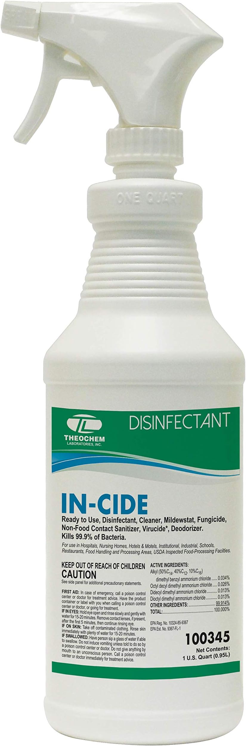Laboratories in-Cide Multi Surface Fresh Disinfectant Cleaner (1 Quart)