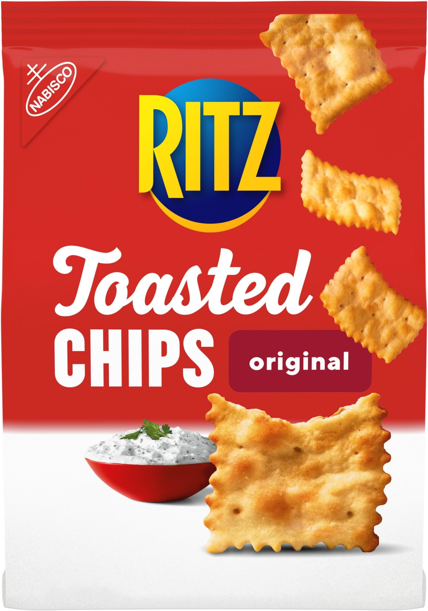RITZ Toasted Chips Original Crackers, Party Snacks, 8.1 oz