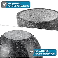 Vista 4 de MDLUU Cuenco de jabón de afeitar de mármol, cuenco de jabón de afeitar y crema de 4.7 pulgadas, cuenco de piedra de mármol natural, mantiene