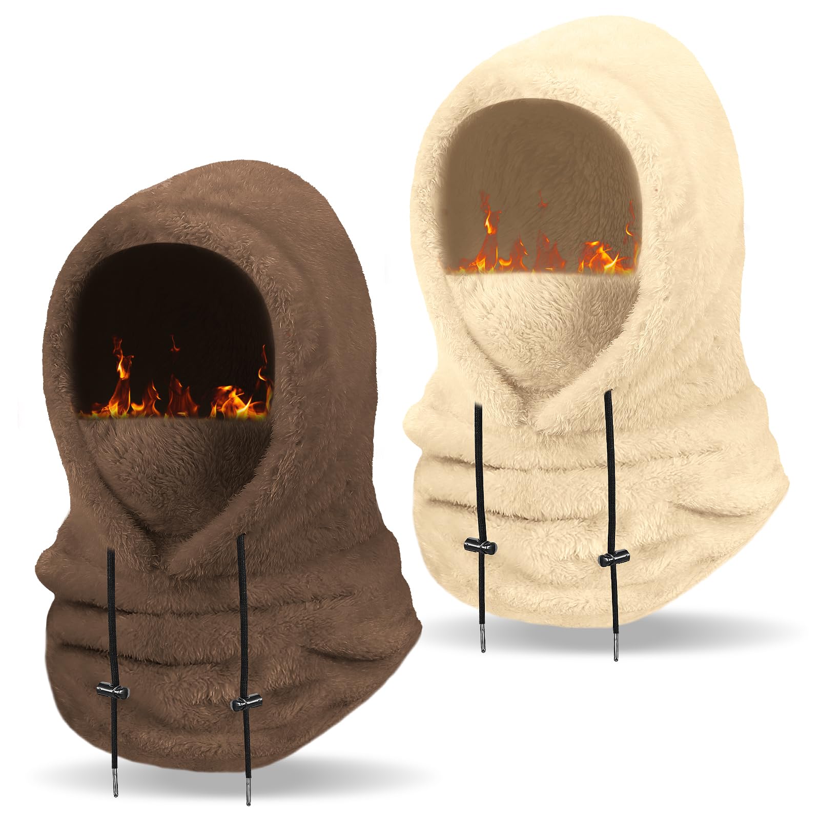 Balaclava Ski Mask Winter: Thermal Windproof Full Face Cover Fleece Lined Hood Hat for Skiing Cycling Hiking Men Women