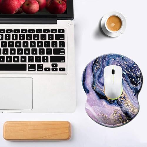 Miniatura 18 de Alfombrilla para mouse con soporte de muñeca, alfombrilla antideslizante para mouse para oficina, computadora, laptop y Mac, duradera, cómoda y 05