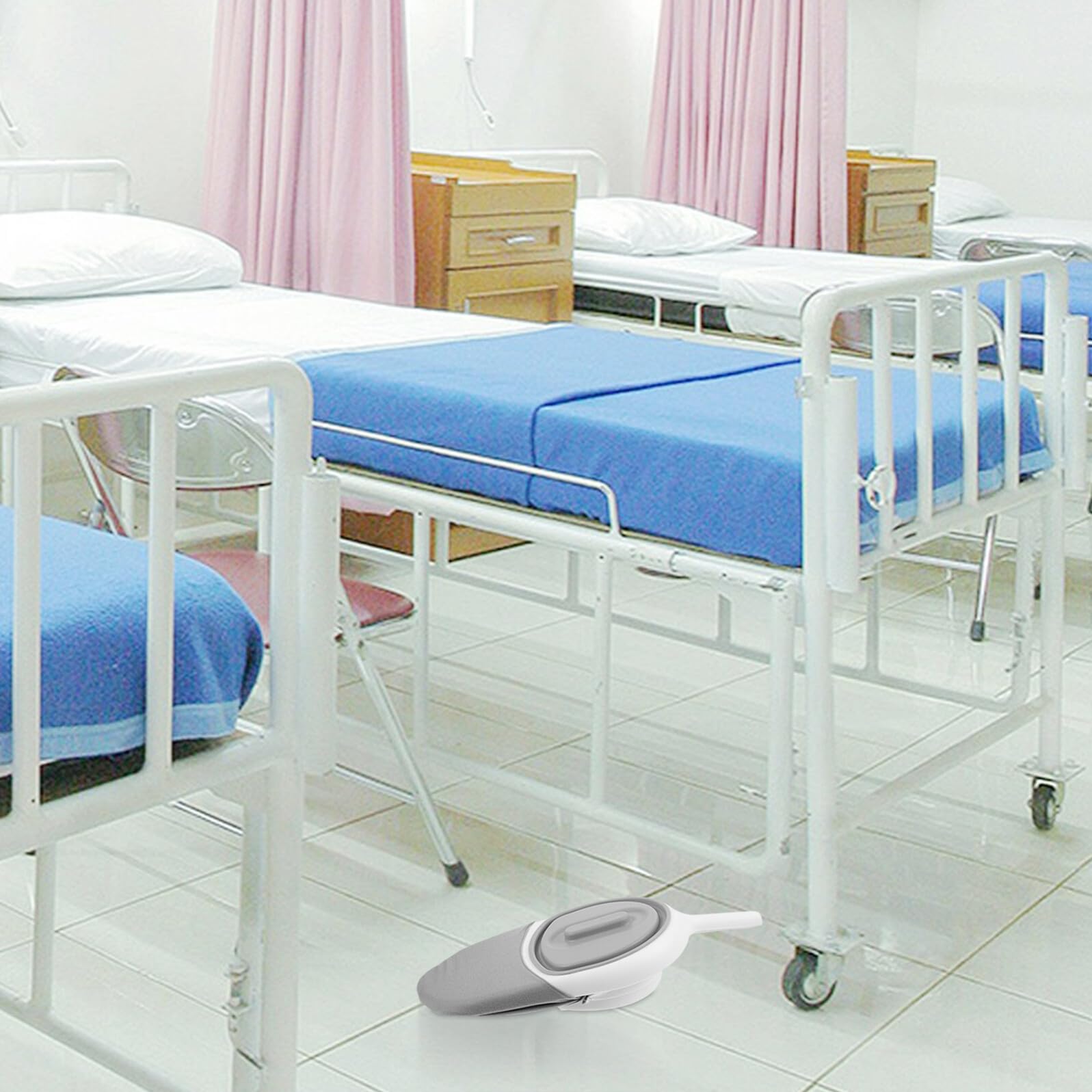 INOOMP Tragbare Bettpfanne mit Griff aus Langlebigem Kunststoff Leicht und Kompakt Rutschfest mit Glatten Kanten für Bettlägerige Patienten Ältere Menschen und Männer Praktisches