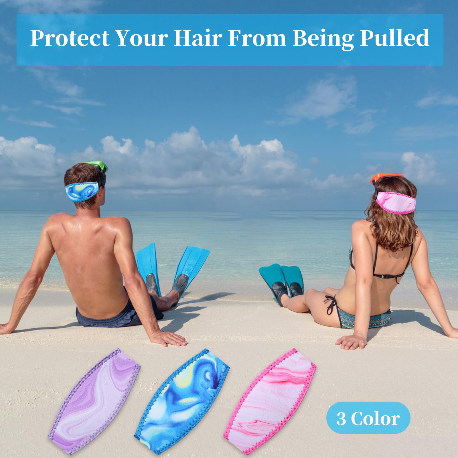 Cinturino per Maschera da Immersione, 3PCS Neoprene Cinghia, Cinturino Subacqueo Unisex, per Sport Acquatici