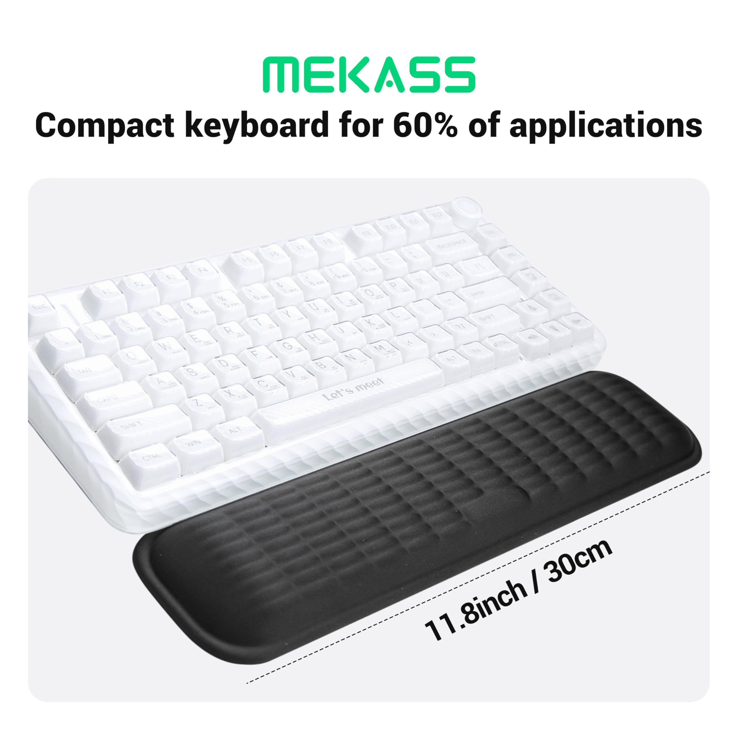 MEKASS Keyboard Wrist Rest for 60% Compact Keyboard, Ergonomic