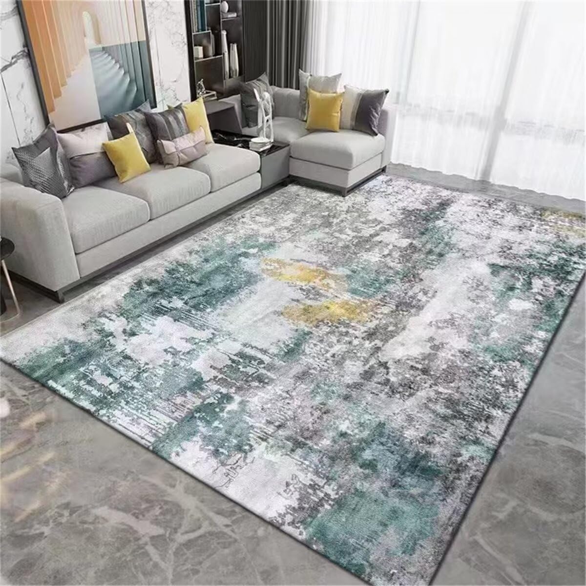 Tapis sol bureau 180x250cm au design abstrait et moelleux