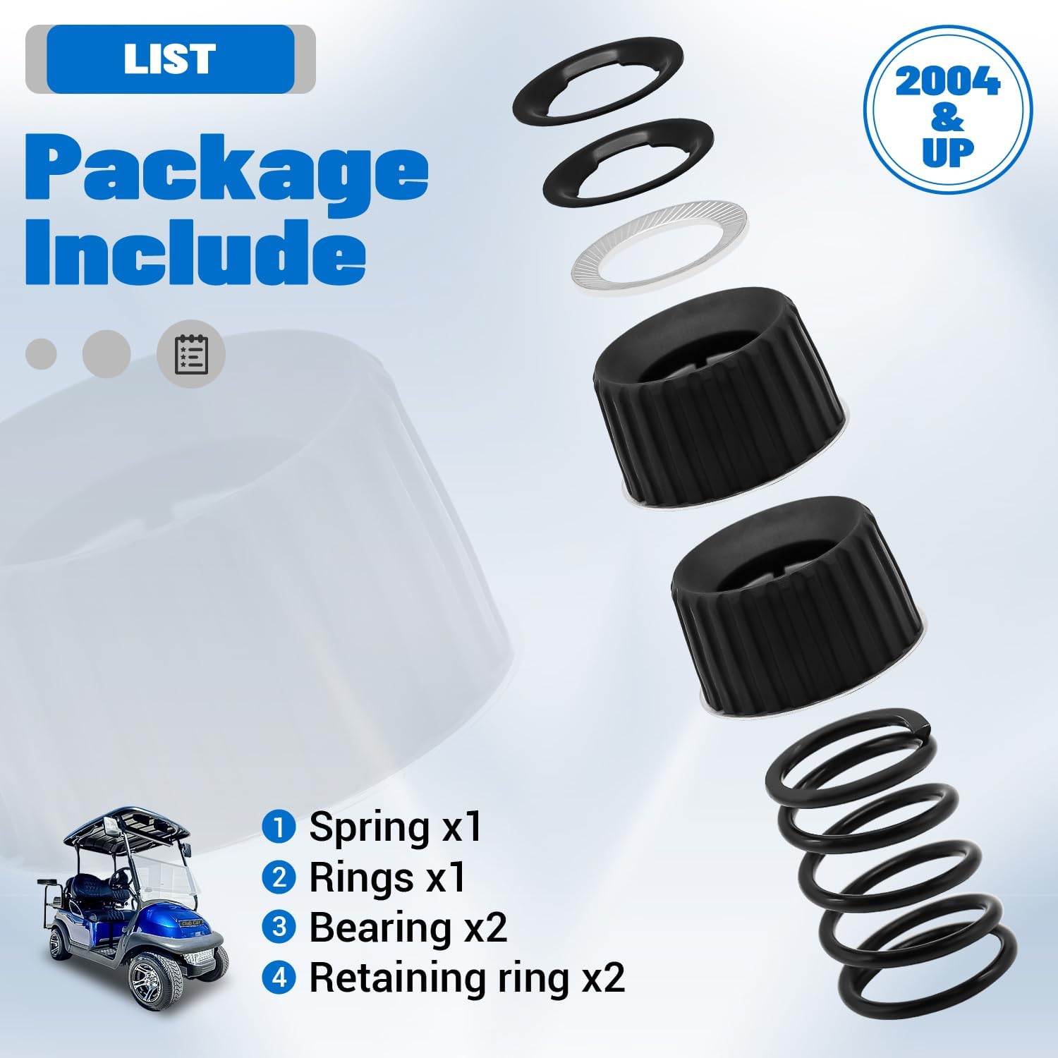 Golf Cart Accessories, Steering Column Rebuild 6 Kit Suitable for Club Car Tempo, Onward and 2004-Up Precedent Gas & Electric Golf Cart, OEM#: 103209501-1