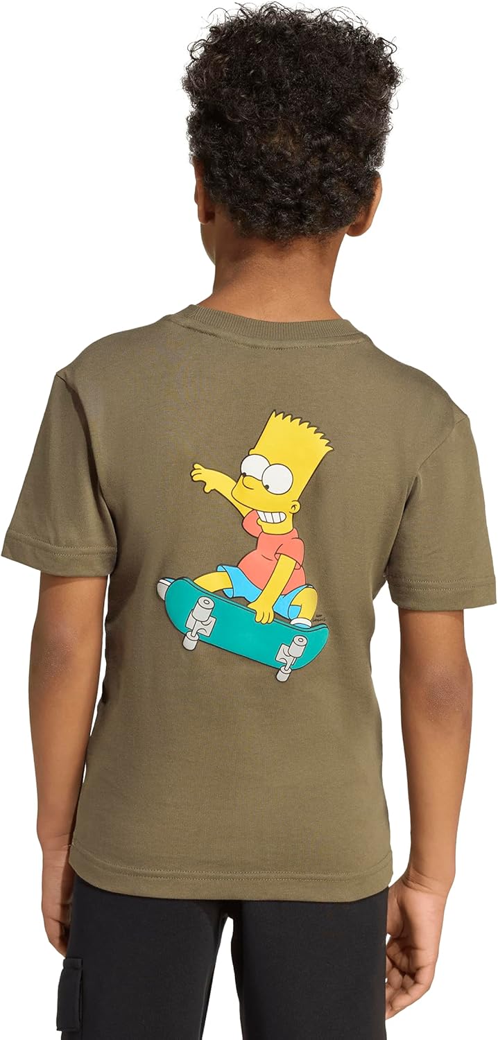 adidas Unisex-Kids' The Simpsons T-Shirt, Olive Strata, X-Small - Image 2