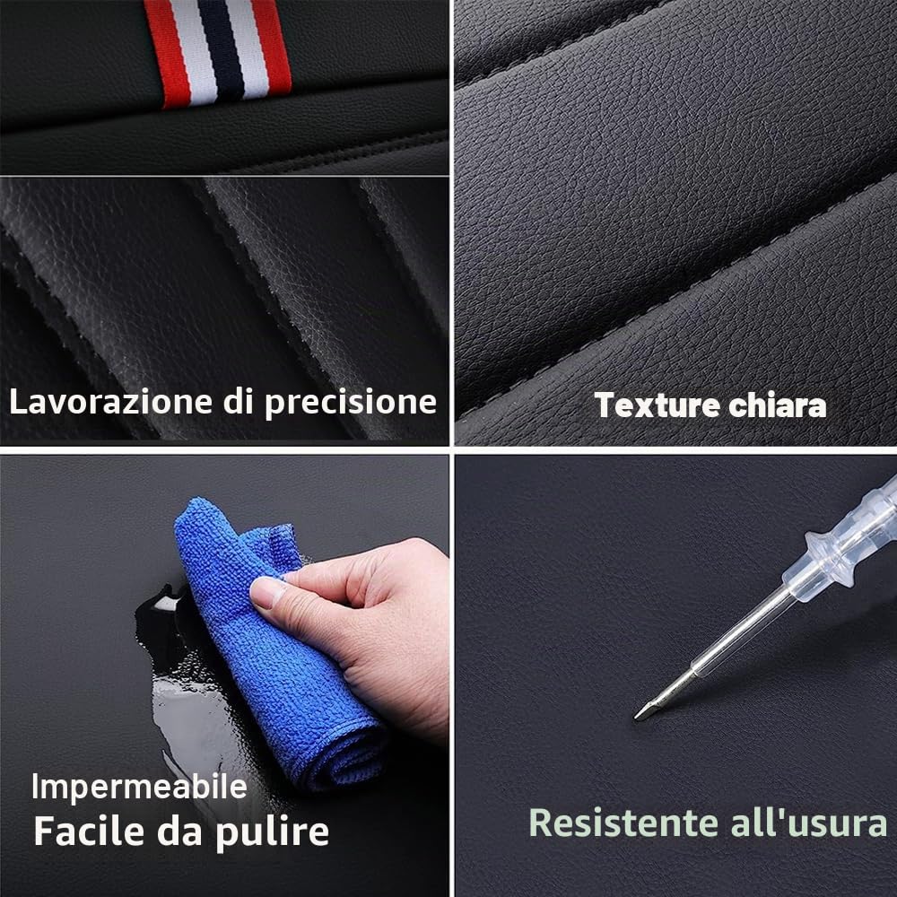 Coprisedi anteriori in similpelle neri impermeabili e resistenti per Volvo C30 S40 S60 S80 V40 V50 V60 V70 XC70 XC90