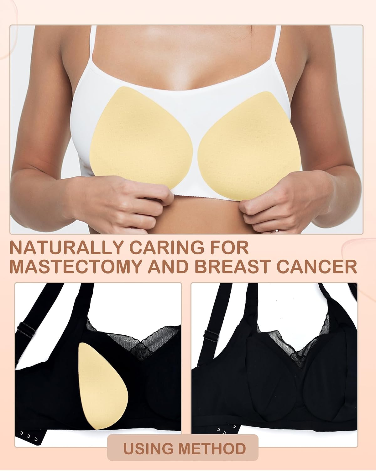 Thick Bra Pads Inserts for Push Up, 3 Pairs Breast Enhancers Sport Padding Add 1-2 Cups for Women Dresses Swimsuits Sport - B/C