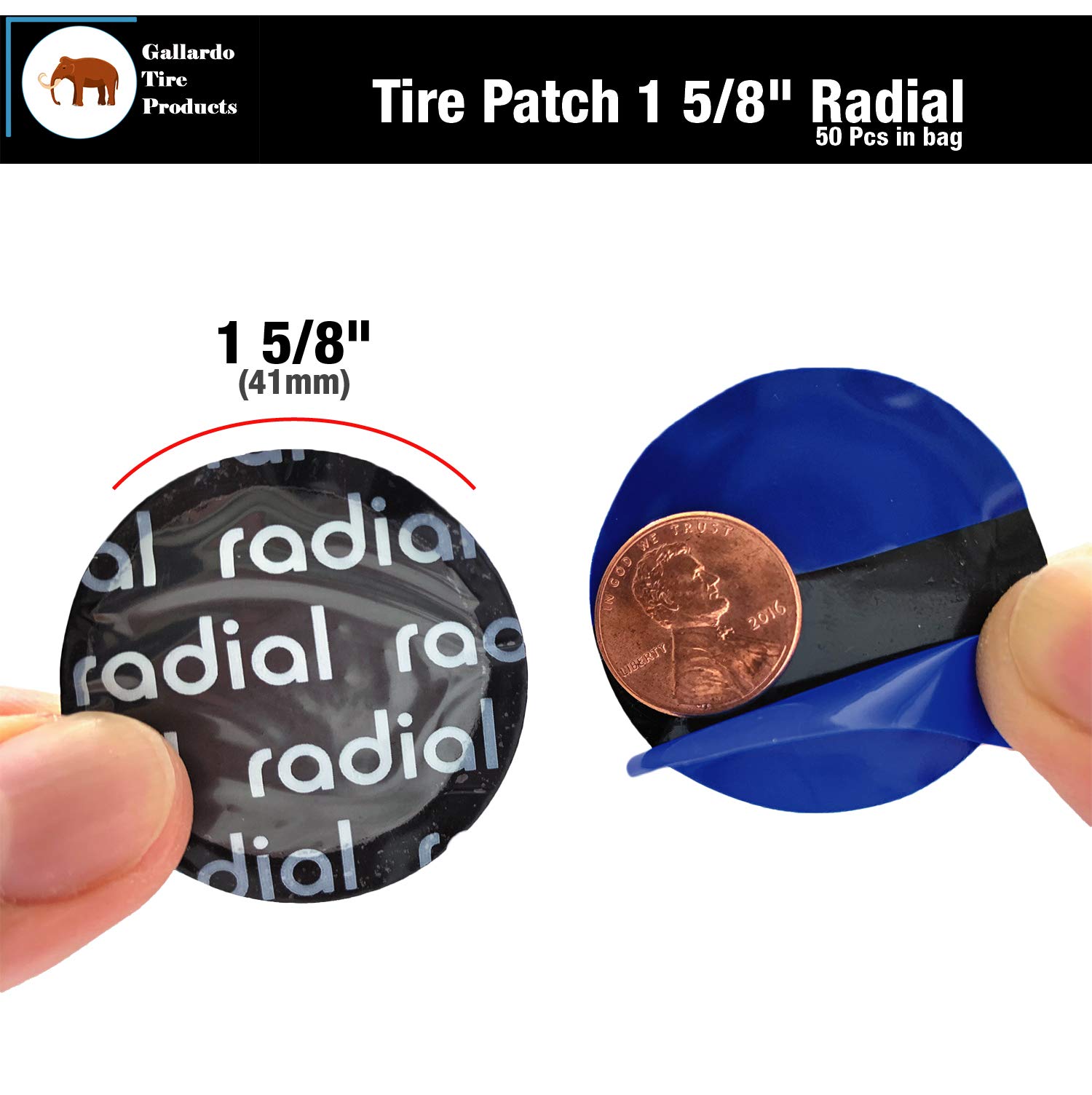 1000-Piece Radial Tire Repair Patches - Large 3-1/8" (80mm) Round Patches