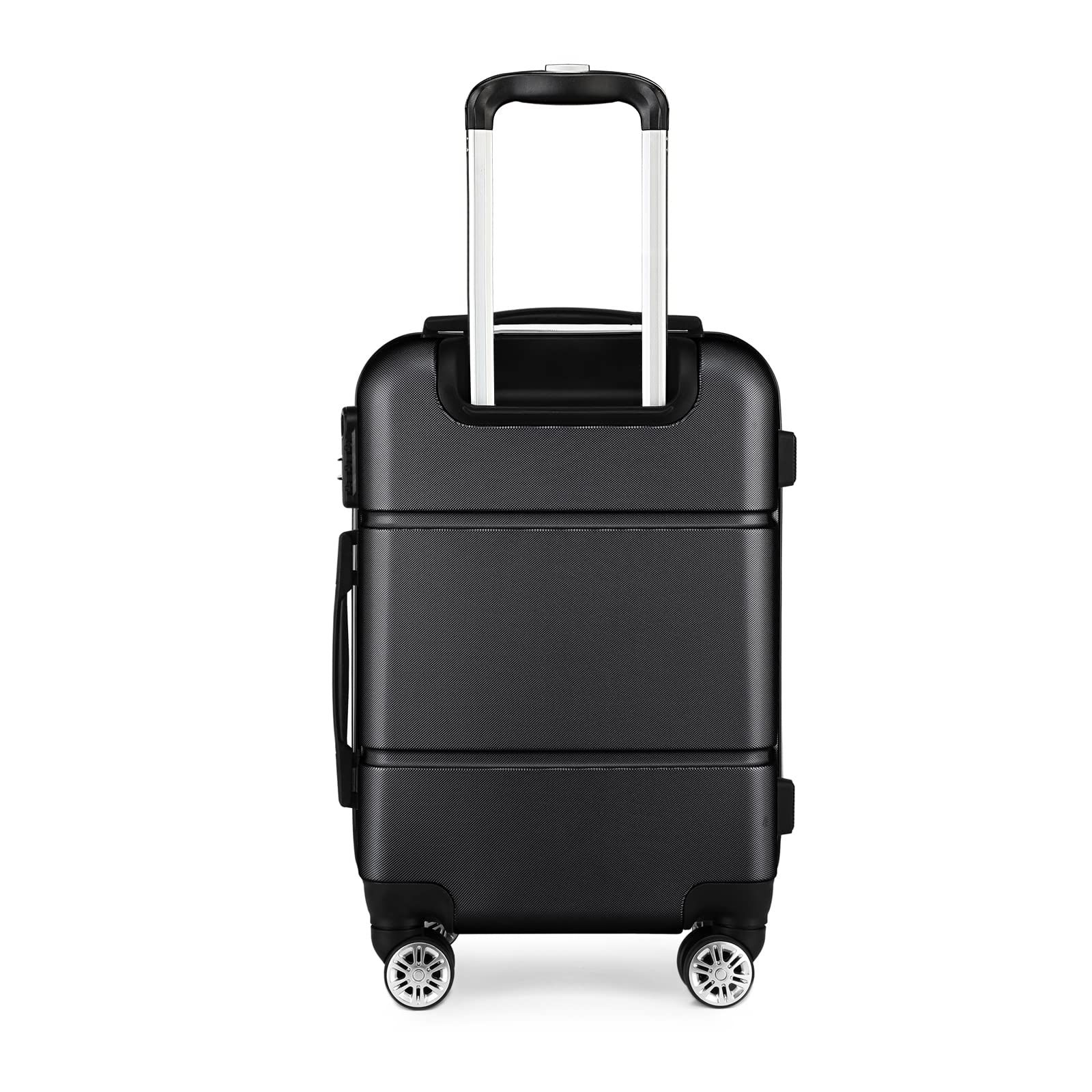 Kono Walizka podręczna EasyJet Ryanair, lekka torba kabinowa z twardego tworzywa ABS, mały bagaż podręczny z 4 kółkami obrotowymi na weekendowe podróże, Czarny, 20inch - Basic Model, Torba kabinowa na
