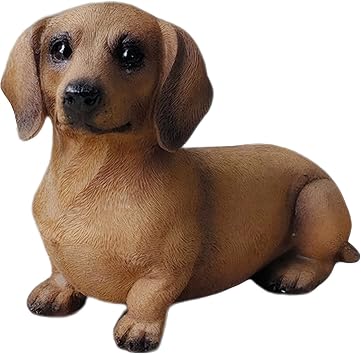 Mipcase Dachshund Garden Statue Realistic Resin Dog Figurine Sausage Wiener Dachshund Decor for Indoor Outdoor Home, Garden, Patio, Porch, Dog Lover Gift