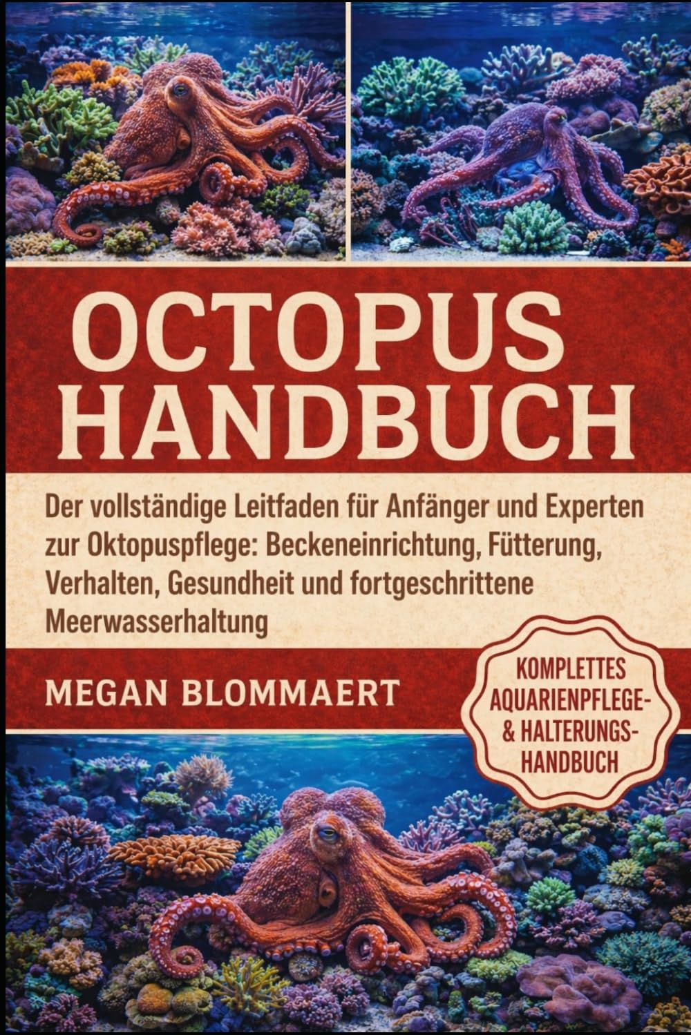 OCTOPUS HANDBUCH: Der vollständige Leitfaden für Anfänger und Experten zur Oktopuspflege: Beckeneinrichtung, Fütterung, Verhalten, Gesundheit und fortgeschrittene Meerwasserhaltung