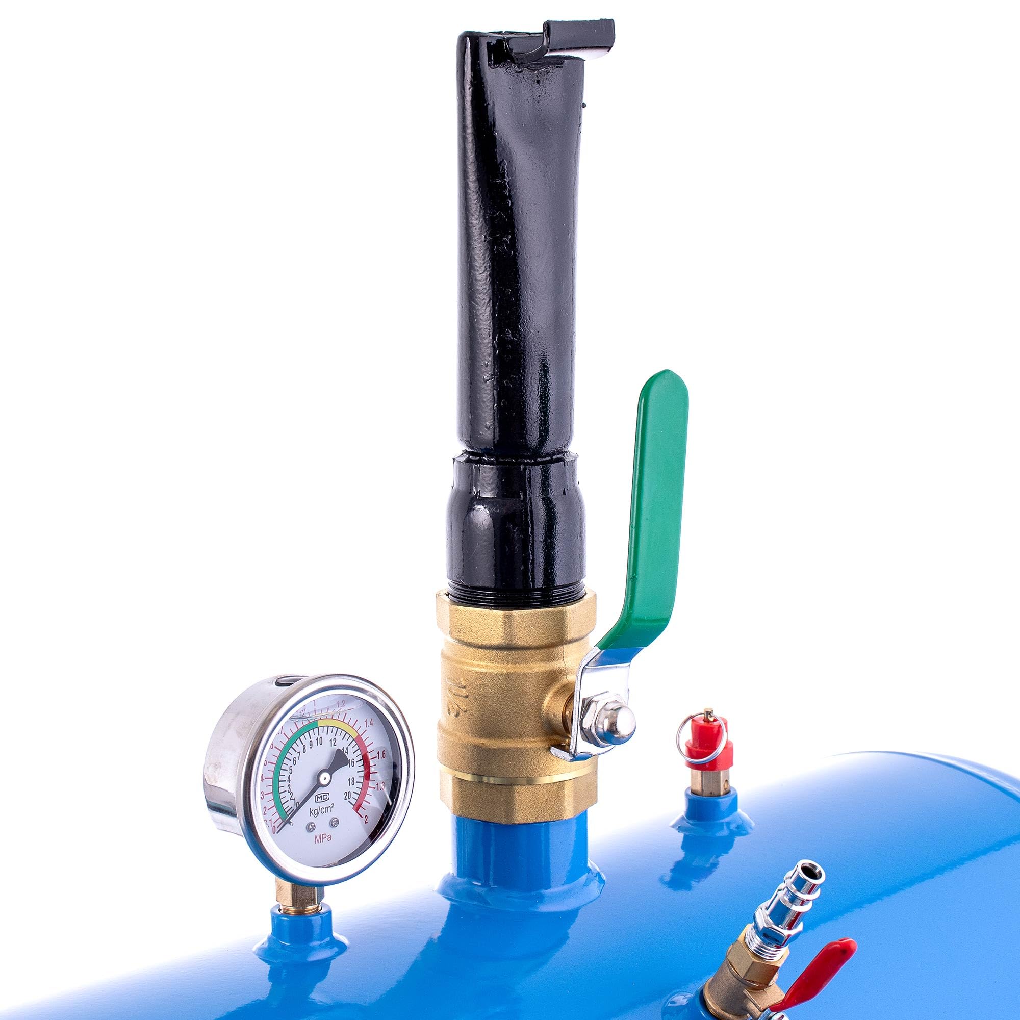 Inflator, Profesjonalna Pompka do Opon, Booster 40l, Pompka do Amortyzatorów, Inflator Pneumatyczna, Wspomaganie Pompowania, Manometr Glicerynowy dla Serwisów i Warsztatów Samochodowych