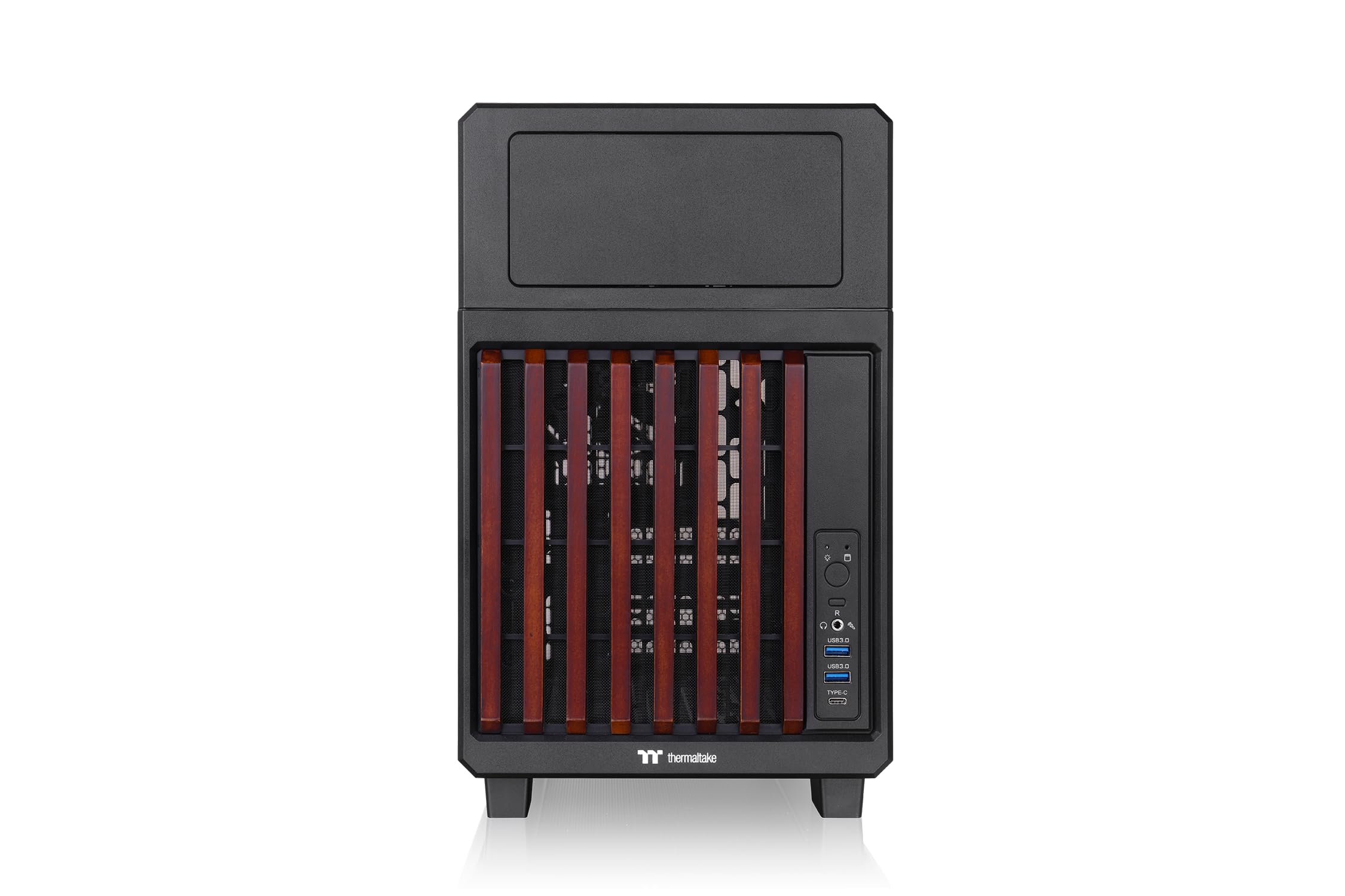 Thermaltake TR200 WS | Micro telaio | Micro‑ATX/Mini‑ITX | Supporto AIO da 360 mm | 7 × 120 mm | Drive Bay da 5,25" | USB‑C | nero