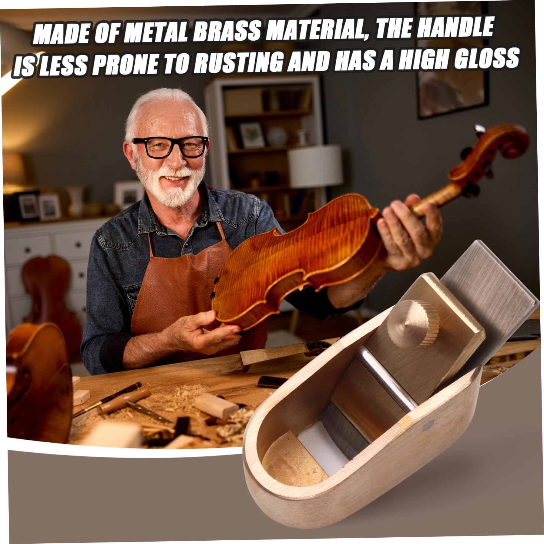 Outils de luthier en laiton lame micro-raie incurvée, 14 mm mini plan de chanofeu Outils de lutherie Rabots à pouce Outils de fabrication de planches de violon Outils de lutherie