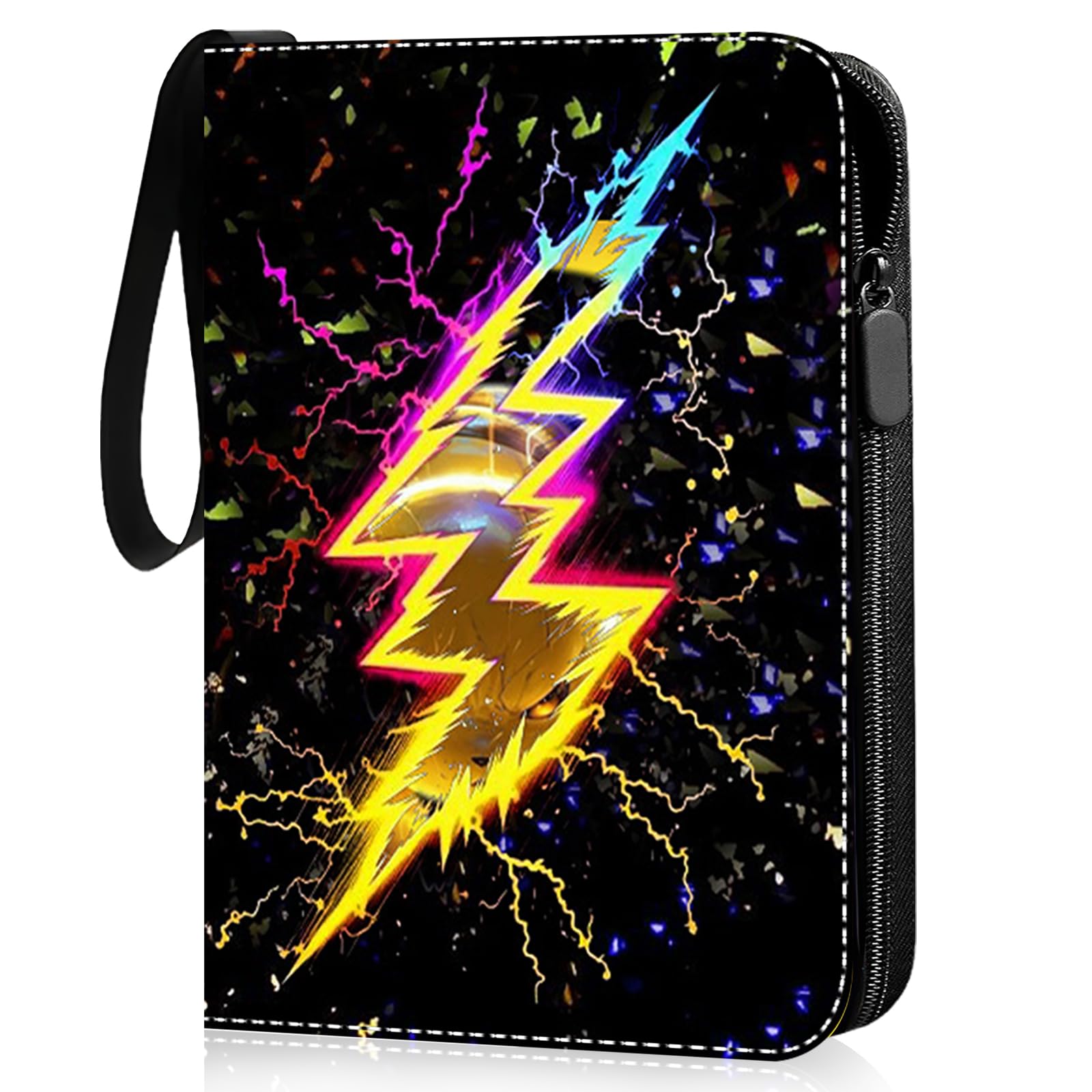 Sammelalbum für Karten,440 Sammelkarten Kapazität 4 Pocket Hefte, Wasserdichtes PU-Leder, Tragbar mit Griff, Ideal als Geschenk für Kinder, Sammler