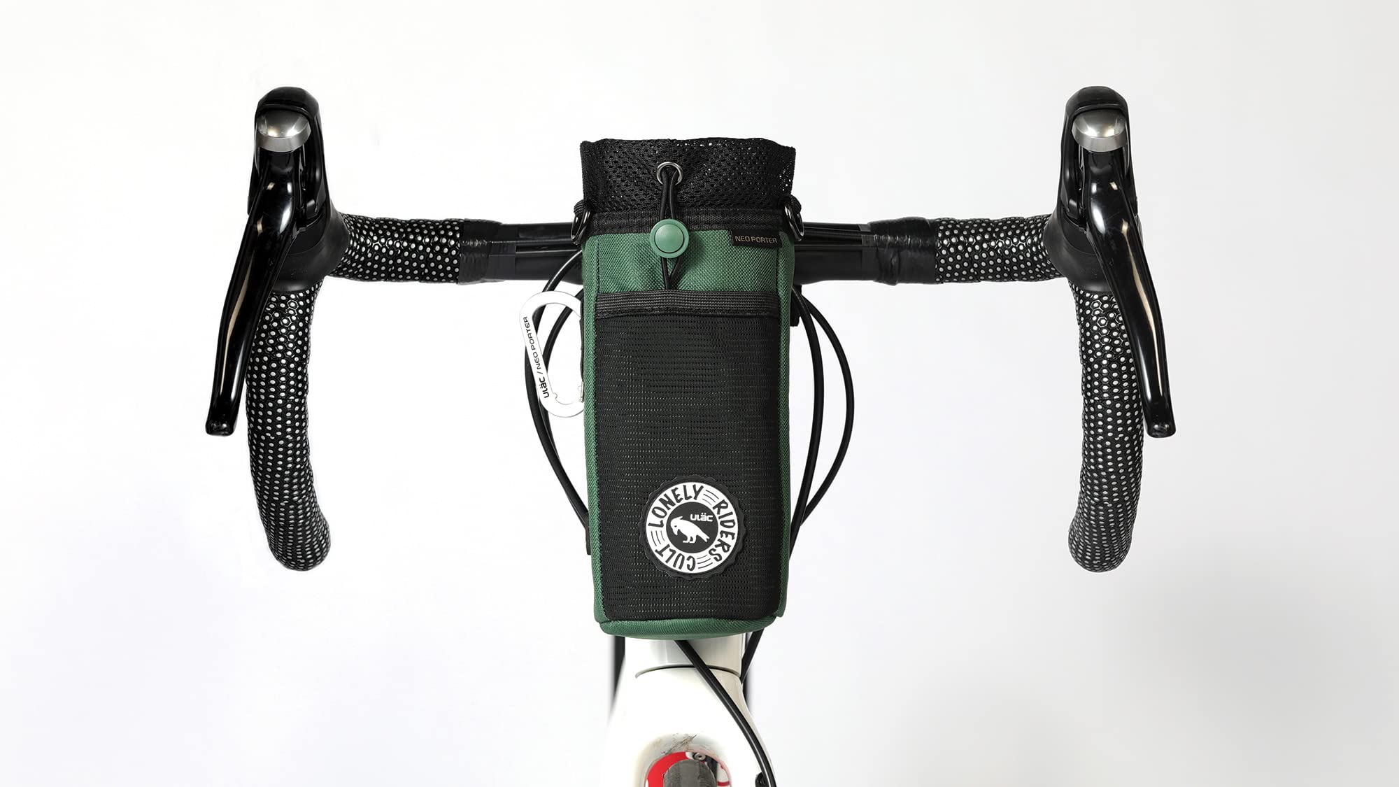 ULAC C-Hold DX 1.1L Insulated Bike Feed Bag Dark Green/Black, 230 x 90 mm Water-Resistant Handlebar and Stem Bag with Shoulder Strap — image 1