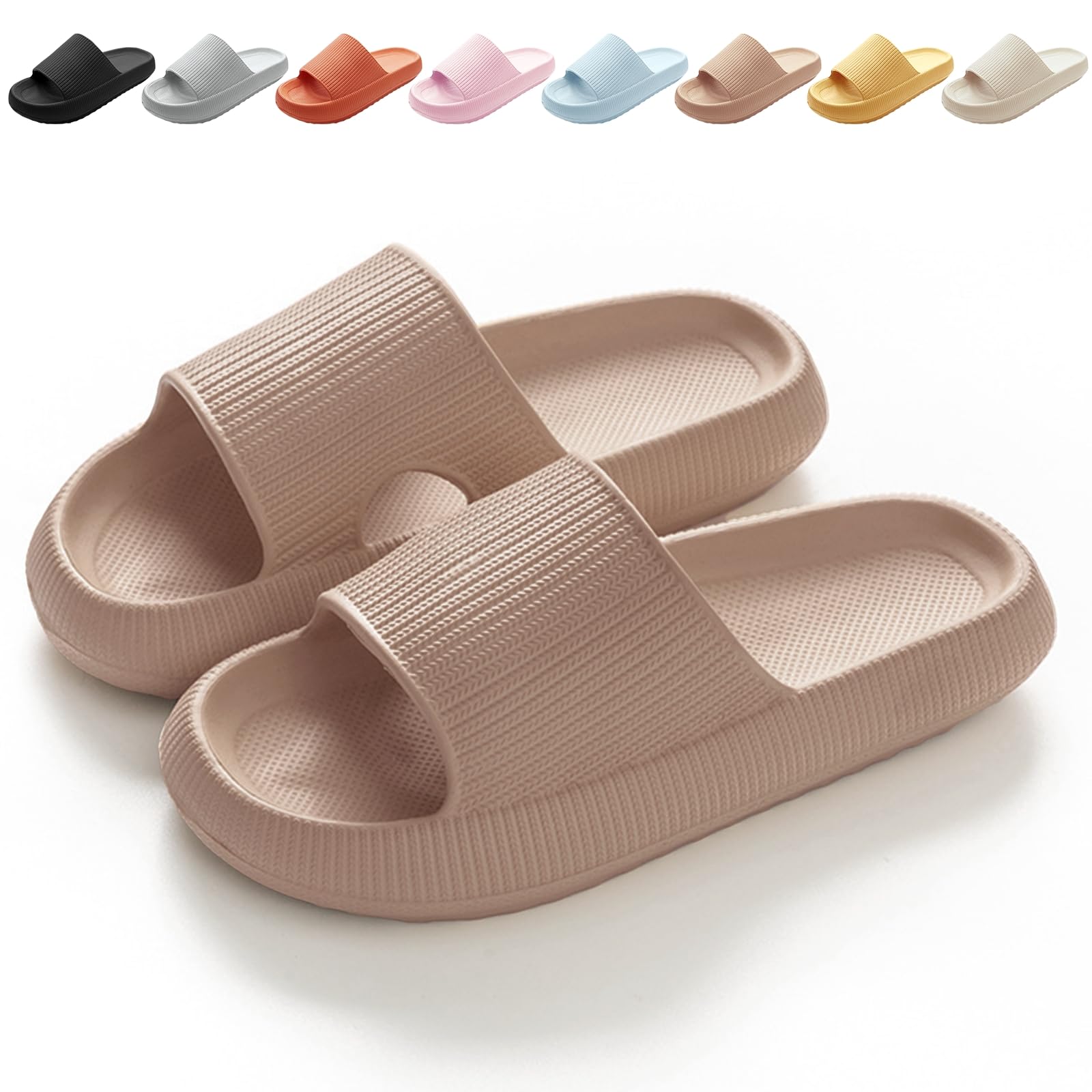 BHFRGAS Sliders Cloud Slippers Women Men，Non-Slip Mens Womens Slippers Cloud Sliders，Soft Flip Flops with Thick Sole for Shower Bathroom Pool Beach — view 8
