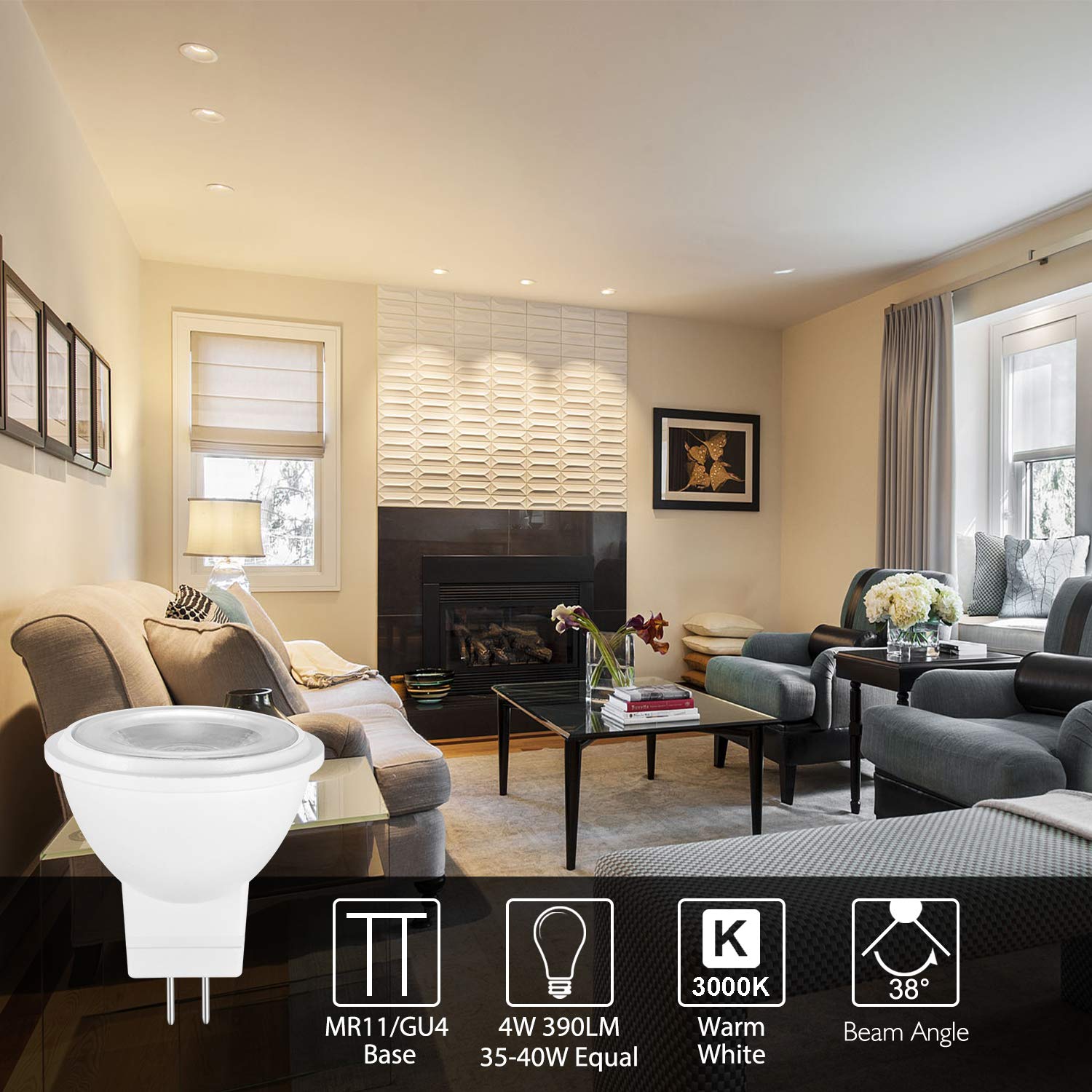 Yuiip MR 11/GU4 4W LED Light Bulbs 35W - Image 2