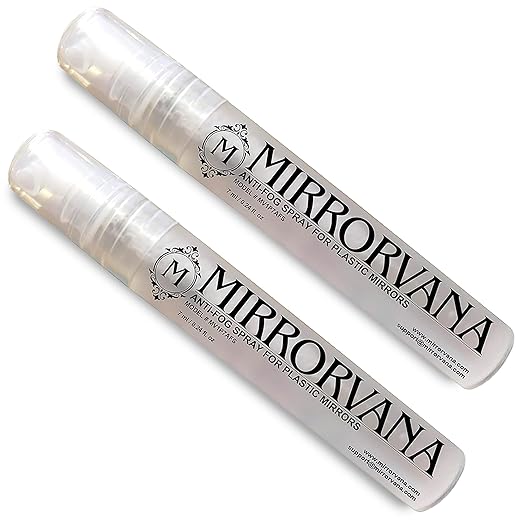 MIRRORVANA Anti Fog Spray for Shower Mirror (2 Bottles) - Maintains Fog Free Bathroom Shaving Mirrors for Men and Women - Long-Lasting Protection from Fogging for a Crystal Clear Reflection (7 ml)