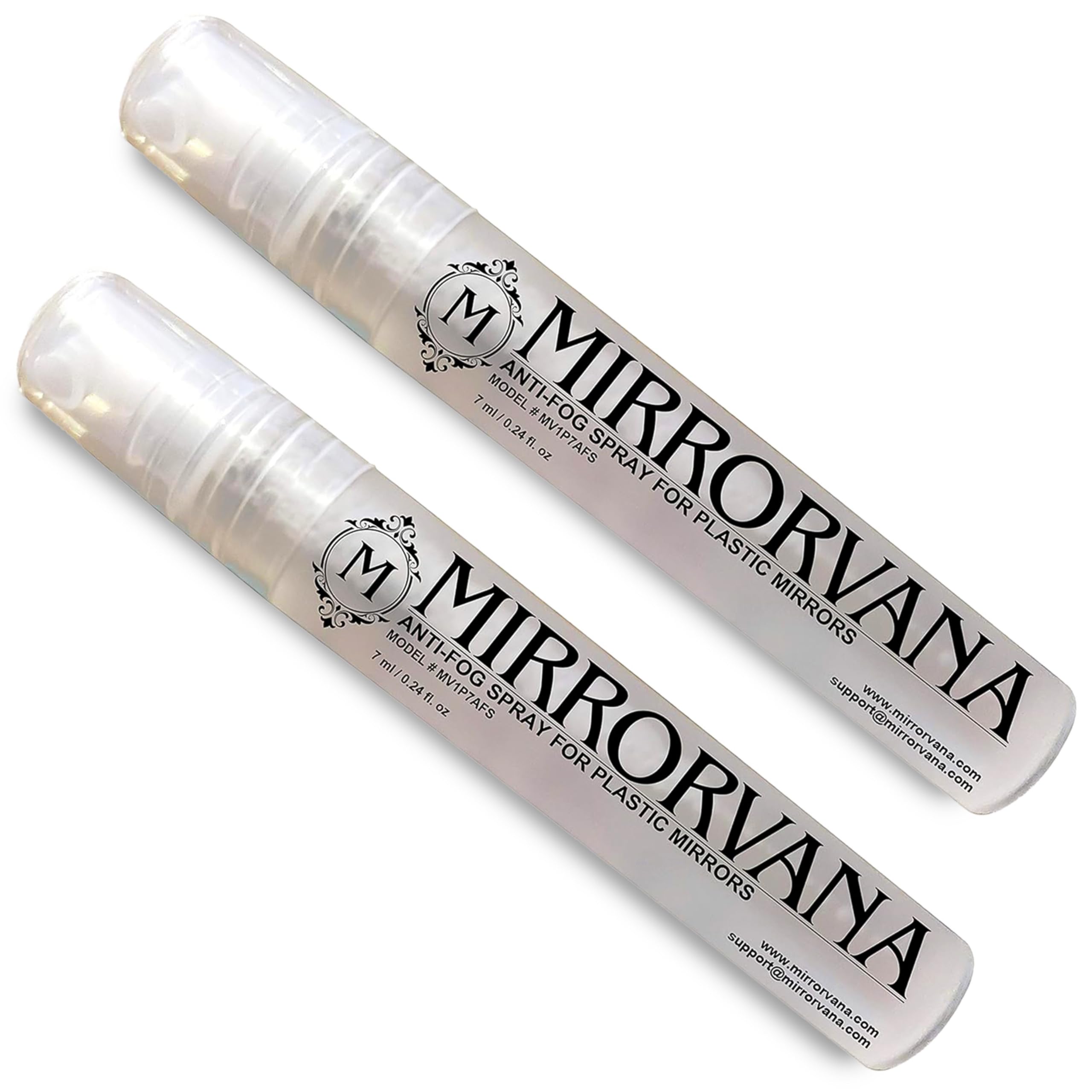 MIRRORVANA Anti Fog Spray for Shower Mirror (2 Bottles) - Maintains Fog Free Bathroom Shaving Mirrors for Men and Women - Long-Lasting Protection from Fogging for a Crystal Clear Reflection (7 ml)