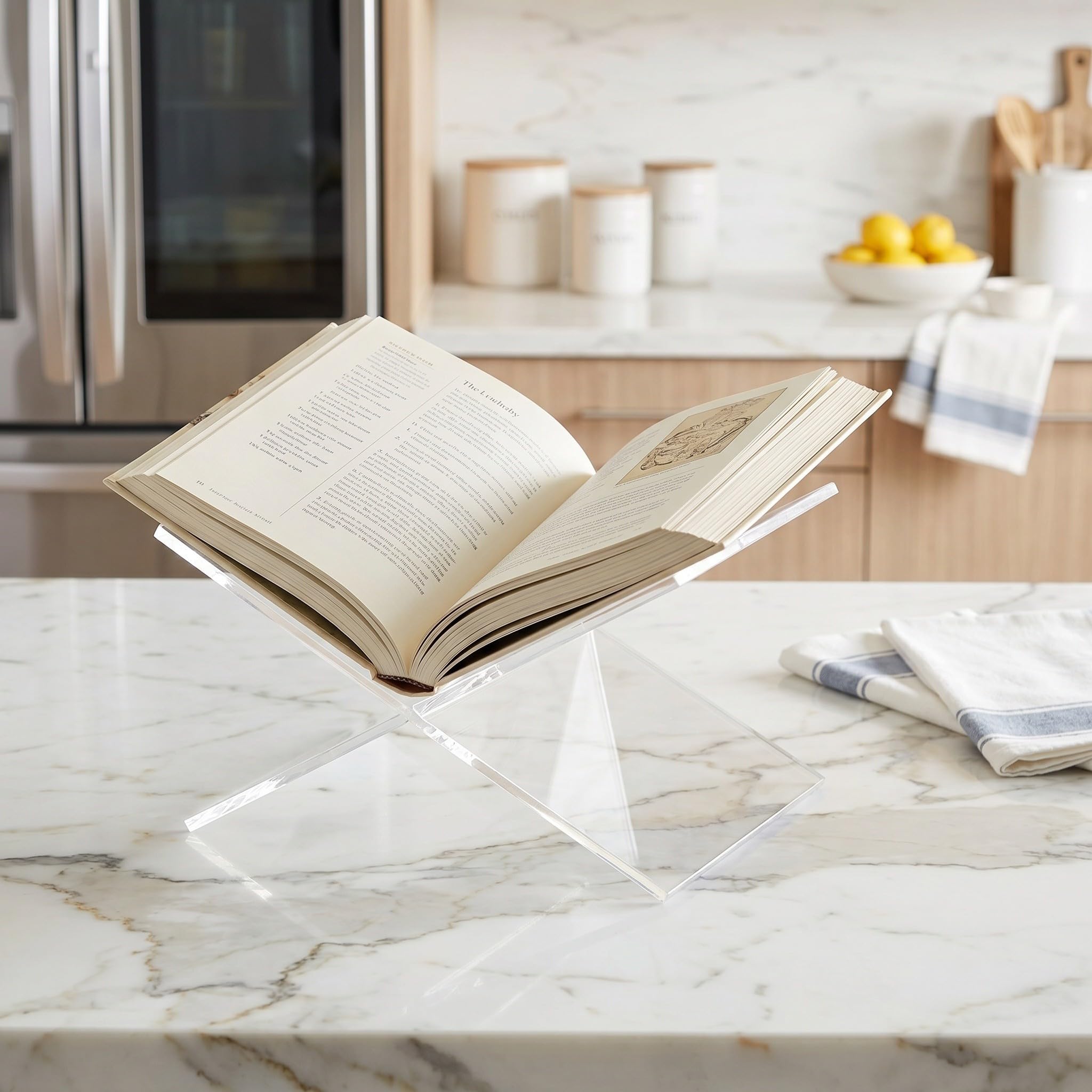 ifundom 2 Pezzi Organizer da Scrivania in Acrilico per Ufficio Resistente e Leggero Portariviste Trasparente per Libri e Ricette e Casa