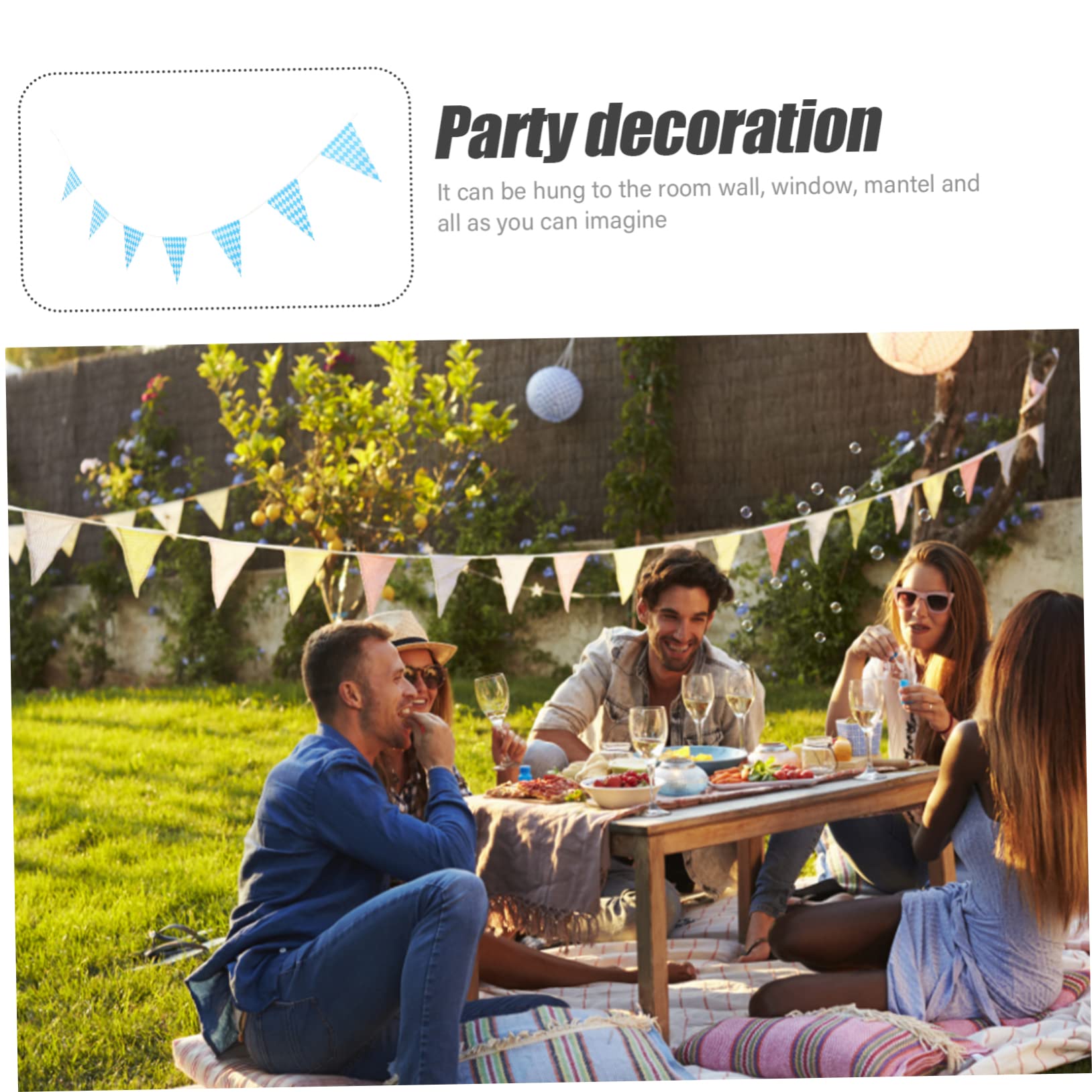 NUOBESTY 3sets Festone Decorativo Poliestere Bandierine Triangolari Per Oktoberfest Per e Decorazioni e